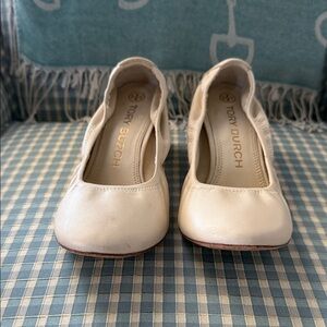 Tory Burch Cream Leather Ballet Flats